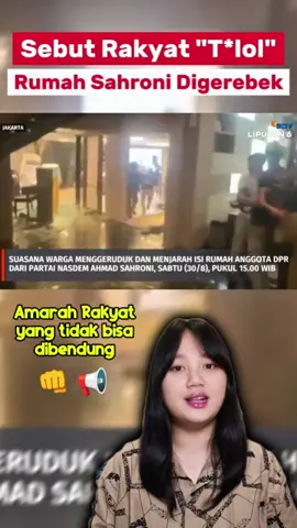 Rumah Ahmad Sahroni Digerebek Massa Usai Ucapan Kontroversial Ratusan warga mendatangi rumah mewah Wakil Ketua Komisi III DPR RI, Ahmad Sahroni, di Tanjung Priok, Jakarta Utara, Sabtu (30/8/2025). Aksi itu dipicu kemarahan publik atas pernyataannya yang menyebut wacana pembubaran DPR sebagai “ide orang tolol sedunia.” Awalnya massa hanya berkumpul di depan pagar. Namun situasi berubah ricuh ketika pagar roboh dan warga masuk ke dalam. Sejumlah barang rumah dikeluarkan ke jalan, mulai dari lemari, kulkas, pakaian, hingga mobil Lexus yang ikut dirusak. Amukan massa ini menjadi simbol letupan kemarahan masyarakat atas gaya hidup mewah Sahroni. Berdasarkan LHKPN, ia tercatat memiliki kekayaan lebih dari Rp328 miliar, lengkap dengan deretan mobil sport, meski tinggal di kawasan padat penduduk. Hingga malam, polisi masih berjaga untuk mencegah kericuhan lanjutan. Namun kerusakan parah di rumah Sahroni memperlihatkan satu hal: protes rakyat kini tak lagi berhenti di jalanan, tetapi sudah mengetuk pintu rumah kekuasaan. #lynnvoice #beritaterkini #ahmadsahroni #dpr  #saveindonesia 
