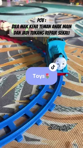 Bonding time dgn anak2. Xperlu nk keluar rumah. Ddk sama2 main skli pun dh happy🥰 #toys #mainananak #thomasthetrain 