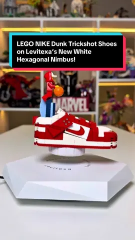 LEGO NIKE Dunk Trickshot Shoes on @Levitexa ‘s New White Hexagonal Nimbus! This set is gifted by The @lego Group as part of the LEGO Ambassador Network. Follow @thebrickpharaoh for daily awesome LEGO #lego #rlfm #reviews #nike #43012