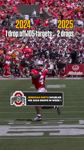 The nerves can get even the best in the game 😮‍💨 #CollegeFootball #ohiostate #texaslonghorns #jeremiahsmith #receiver 