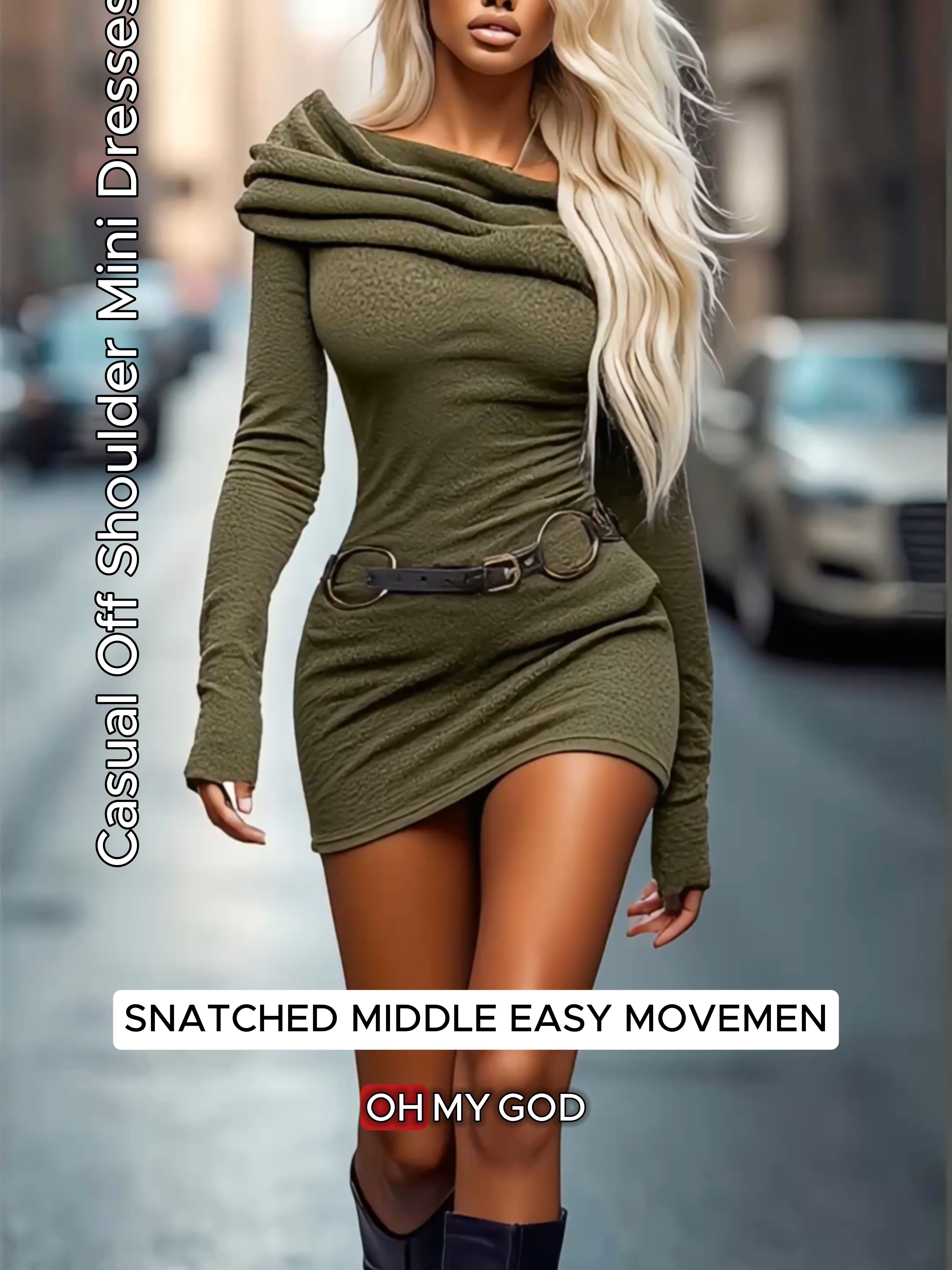 Casual Long Sleeve Mini Dresses #BeltedMini #LongSleeveDress #FallStyle #StreetChic #FallOutfits