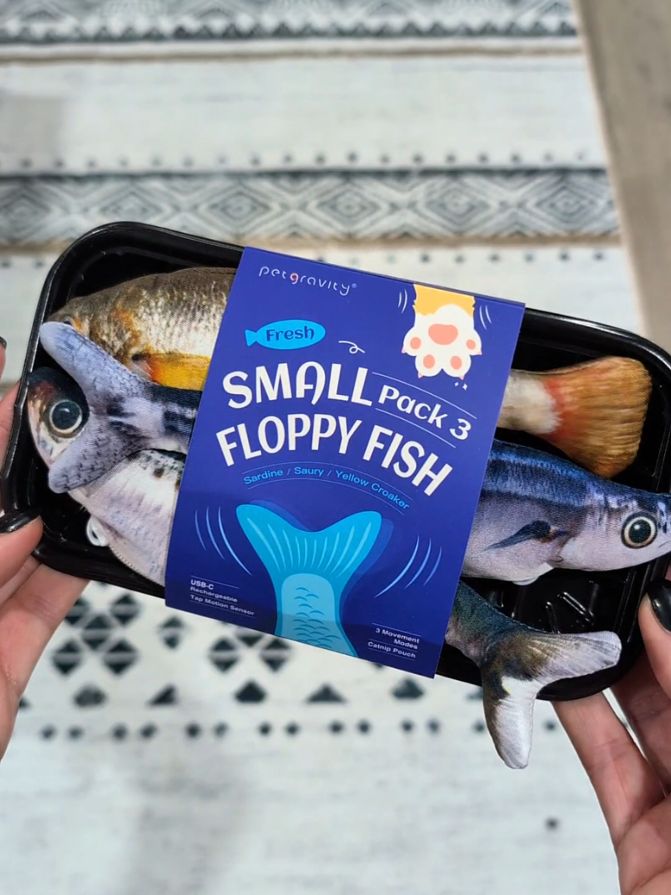 Bitesize Floppy Fish Sale Alert! These fish are a hit in our house. They're motion activated, rechargable and on sale with free shipping!  #tiktokshoplaborsale #cattoys #catsoftiktok #petsupplies #fyp 