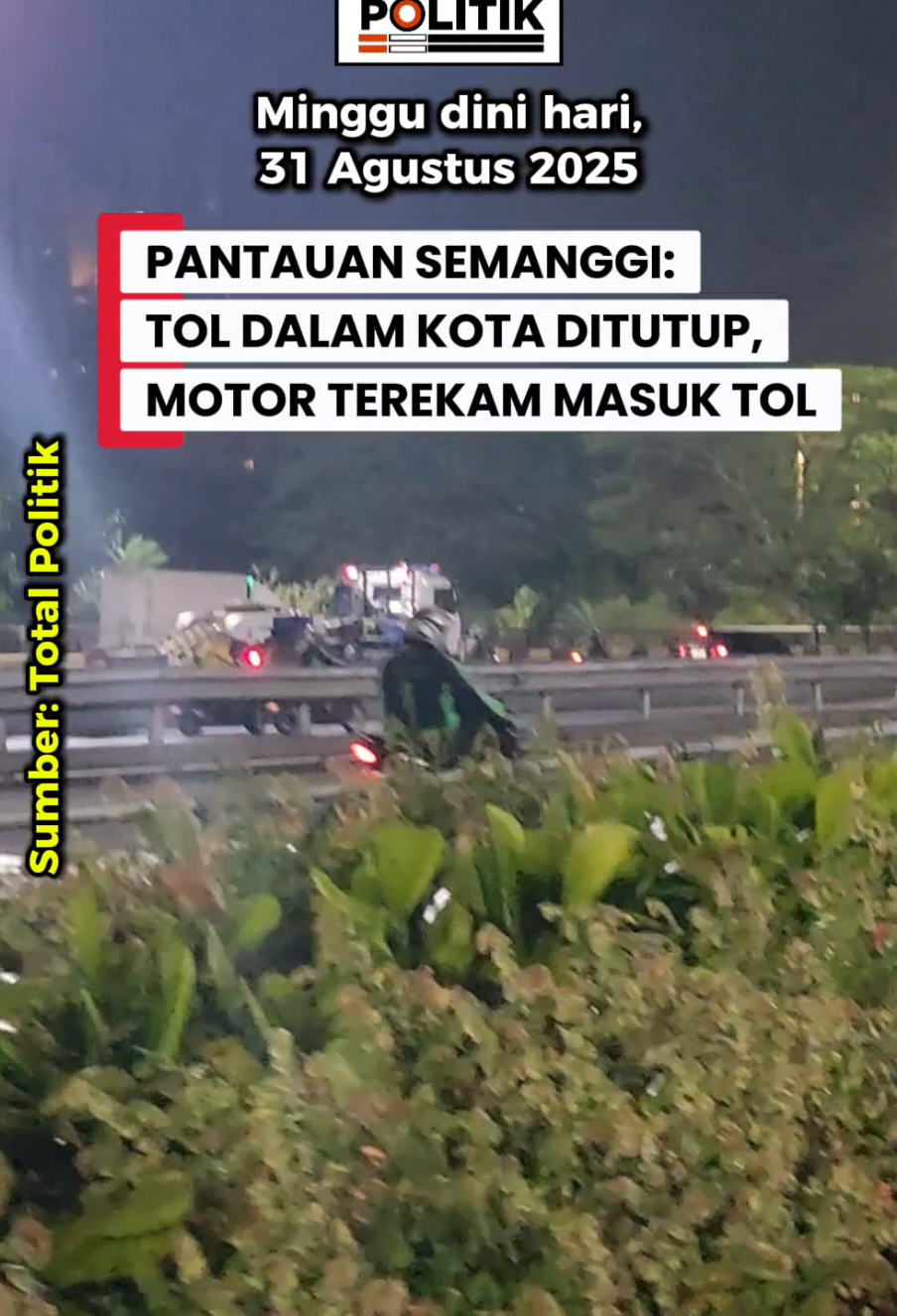 PANTAUAN SEMANGGI: TOL DALAM KOTA DITUTUP, MOTOR TEREKAM MASUK TOL #totalpolitik #jakarta #tol 