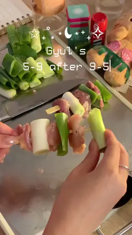 let's make chicken thigh skewers and buldak noodles on a cozy friday night 🌙