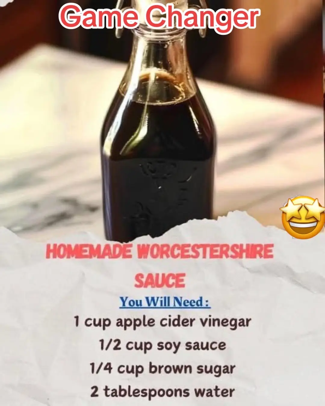 Homemade Worcestershire Sauce Homemade Worcestershire Sauce is a game-changer, offering a rich, complex flavor without preservatives. It's perfect for enhancing meats, sauces, and marinades. Easy to make and far superior to store-bought! Ingredients: 1 cup apple cider vinegar 1/2 cup soy sauce 1/4 cup brown sugar 2 tablespoons water 1 tablespoon lemon juice 1 teaspoon ground ginger 1 teaspoon ground mustard 1/2 teaspoon onion powder 1/2 teaspoon garlic powder 1/4 teaspoon ground cloves 1/4 teaspoon ground cinnamon 1/4 teaspoon black pepper 1/4 teaspoon cayenne pepper (optional) Directions: In a medium saucepan, combine the apple cider vinegar, soy sauce, brown sugar, water, lemon juice, ground ginger, ground mustard, onion powder, garlic powder, ground cloves, ground cinnamon, black pepper, and cayenne pepper if using. Bring the mixture to a simmer over medium heat, stirring occasionally. Reduce the heat to low and let the sauce simmer gently for about 10-15 minutes, or until it has thickened slightly. Remove the saucepan from the heat and let the Worcestershire sauce cool completely. Once cooled, transfer the sauce to a clean glass bottle or jar with a tight-fitting lid. Store the homemade Worcestershire sauce in the refrigerator for up to 2 months. Note and it’s great for anyone who happens to be allergic to fish.  #fyp #foryou #life #morningsunhomestead #everyone