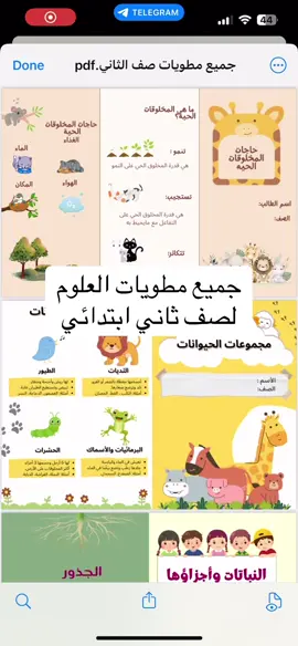 جميع مطويات علوم صف ثاني