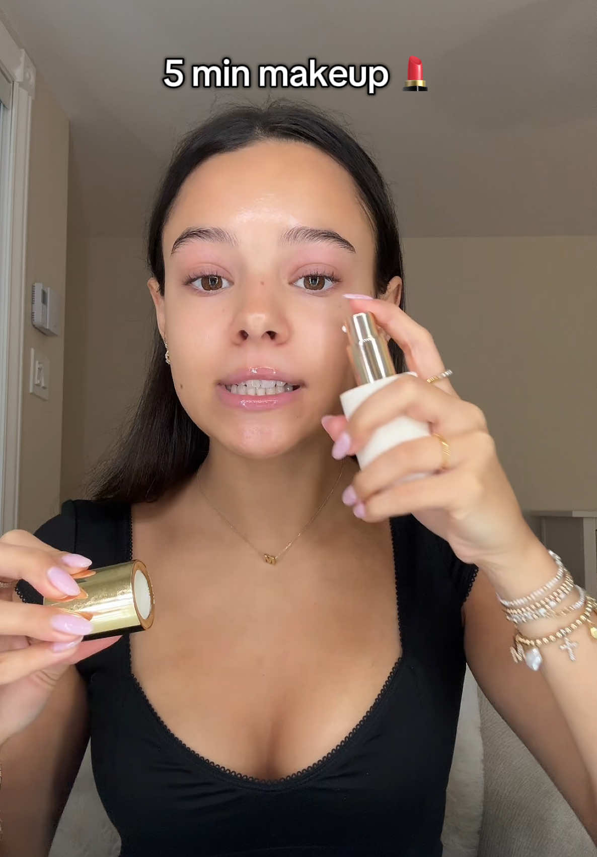 Quick & easy makeup routine for #backtoschool 🥹 #schoolmakeup #makeup #easymakeup 