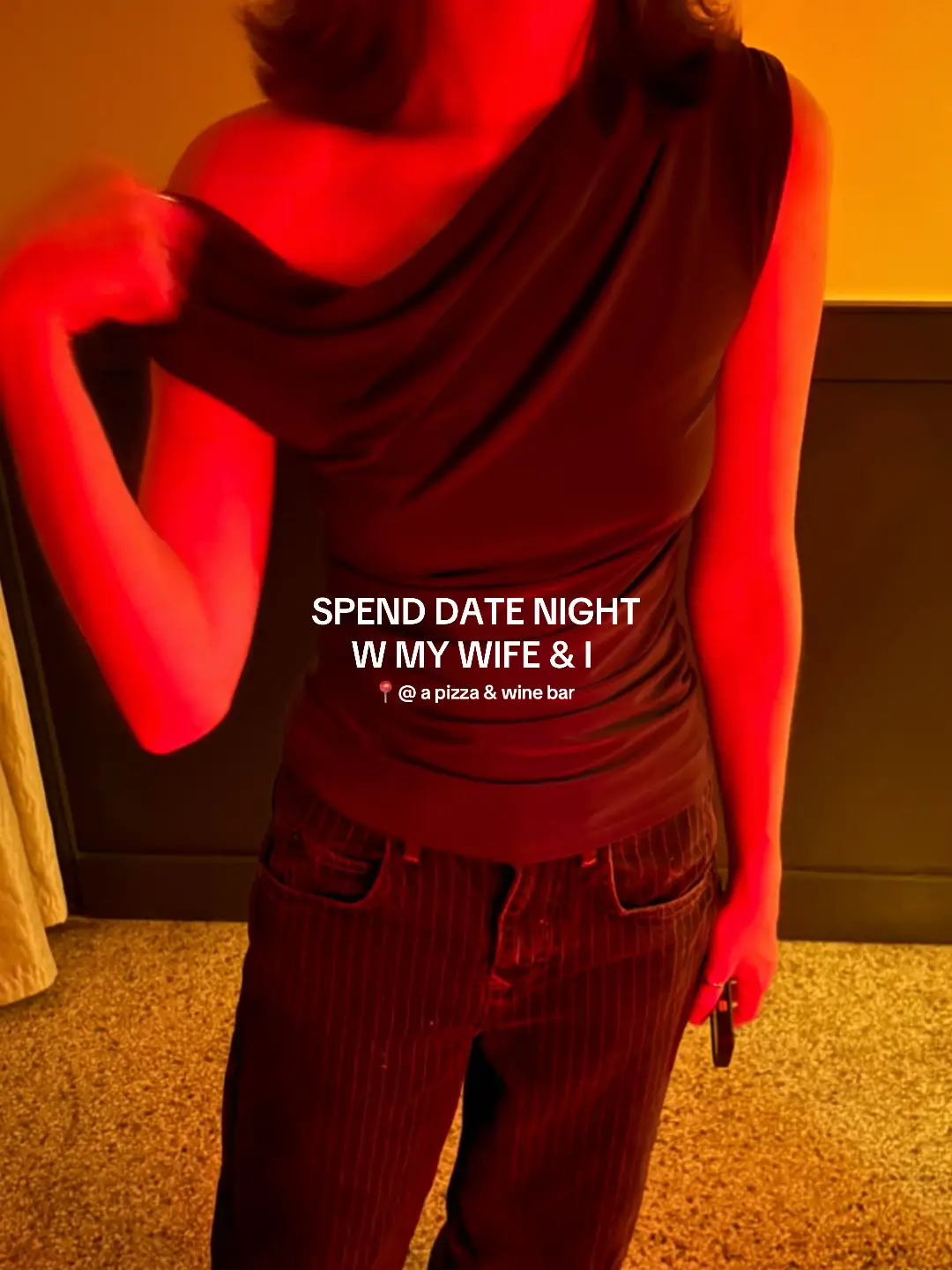 Still my gf (😏😉) for now but where’s the fun in calling her that!! Thanks for the best night b @claire deanna ⭐️💋🍷♥️ #wlw #date #datenight #wlwcouple #pizza 