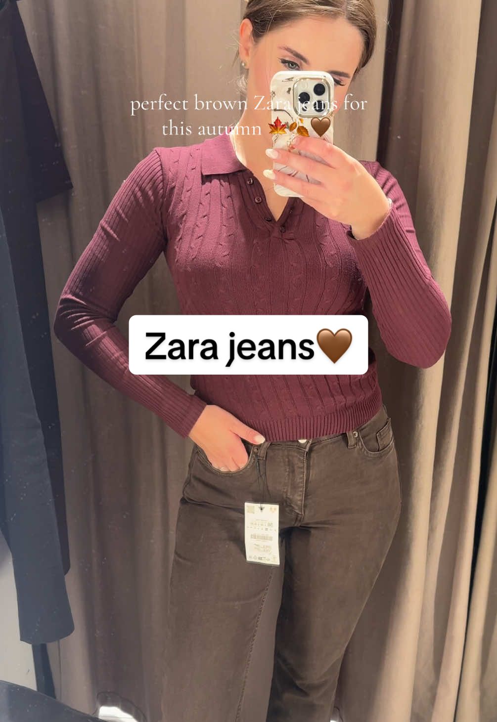 Love how they match with my Nike 🤎 #zara #zarahaul #zarajeans #zaraoutfit #nike 