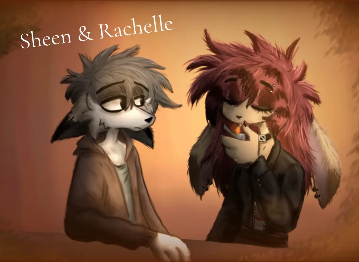 Sheen and Rachelle 🍓🎸🥥🩹 #fyp #art #digitalart #furryart #oc 
