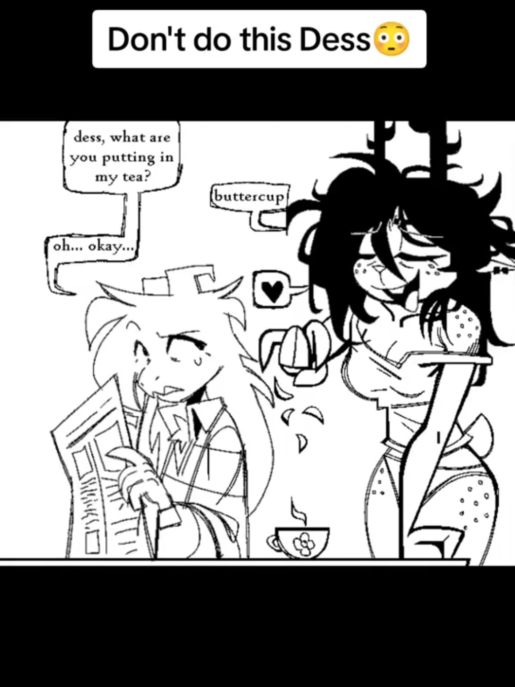 She wants to poison him, but I can't prove it  (art by user823493247 on twitter) #deltarune #deltarunetiktok #dessdeltarune #deltagoon 