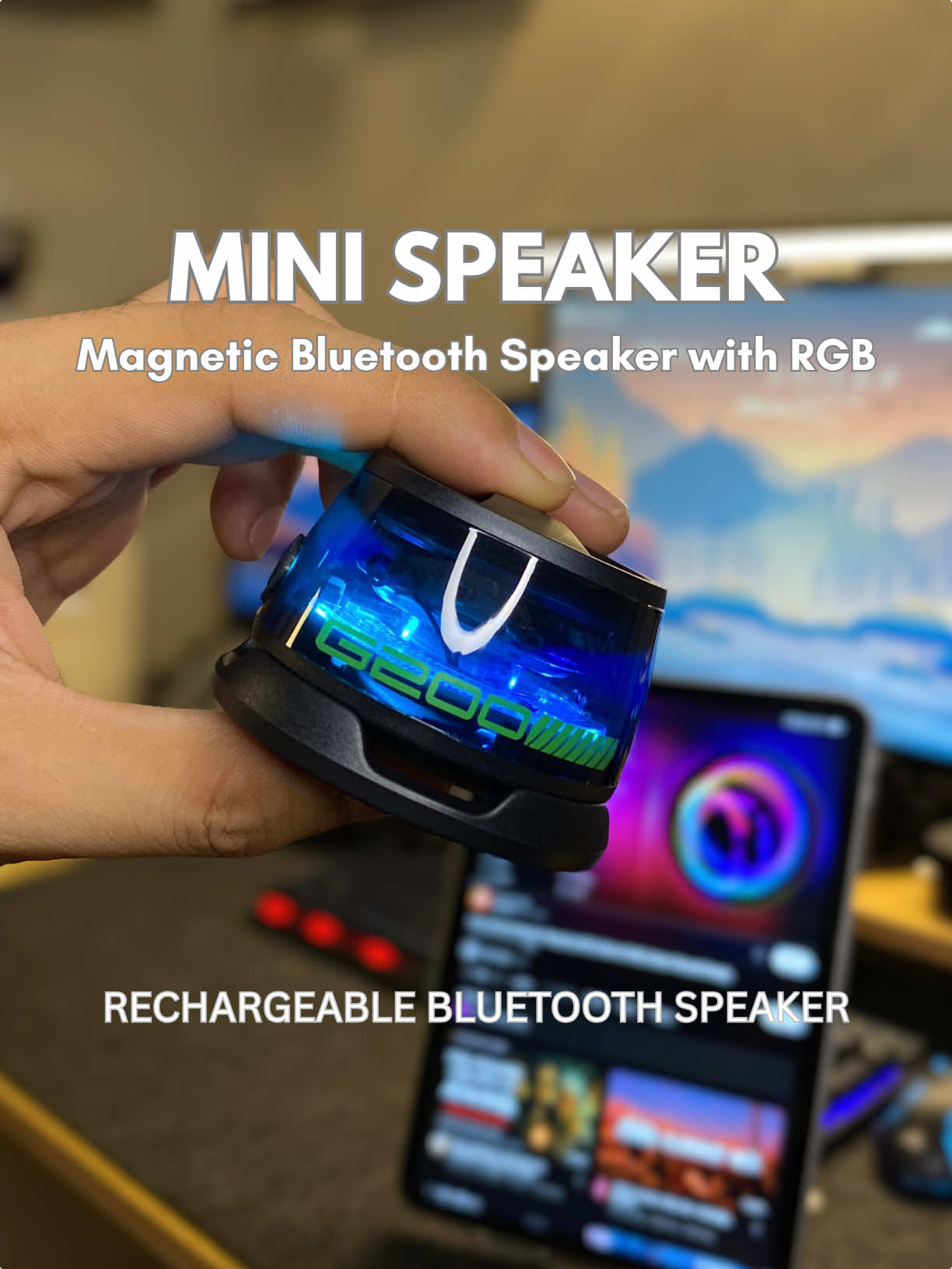 2025 New Model G200 Magnetic Bluetooth Speaker RGB Lighting BT5.3 Portable & Compact 6-Hour Battery Life Phone Stand The Speaker for the Younger Generation Compatible with iOS & Android #minibluetoothspeaker #bluetoothspeaker #rgbbluetoothspeaker #magneticbluetoothspeaker #magneticspeaker 