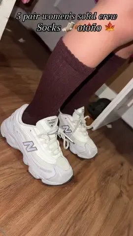 5-Pair Women's Solid Crew Socks, Slouchy and Cozy Mid-Calf Length for Maximum Comfort, Soft, Breathable, and Ideal for Fall & Winter-Perfect for Daily Wear, Machine Washable for Hassle-Free Care and Long-Lasting Durability#solidcrewsocks #socks #otoñooutfits #fallfashion #laborday 