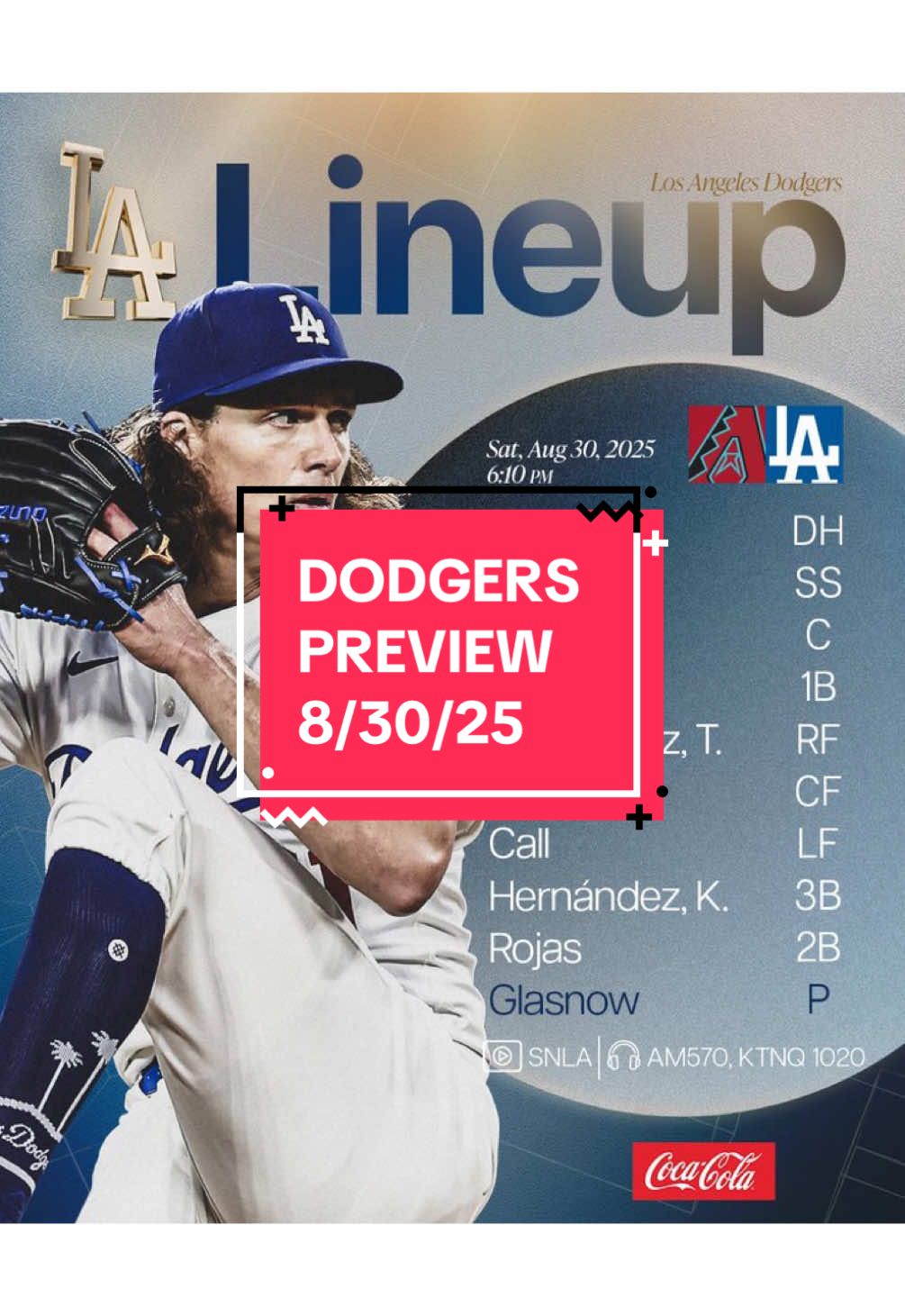DODGERS PREVIEW 8/30/25 #losangelesdodgers #dodgerspreview #arizonadiamondbacks #MLB 