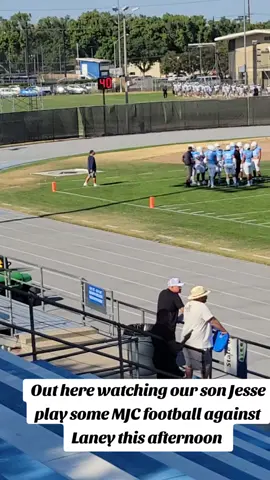 out here watching our son Jesse play some MJC football against Laney this afternoon #mjc#football#saturdayafternoon#jucco 