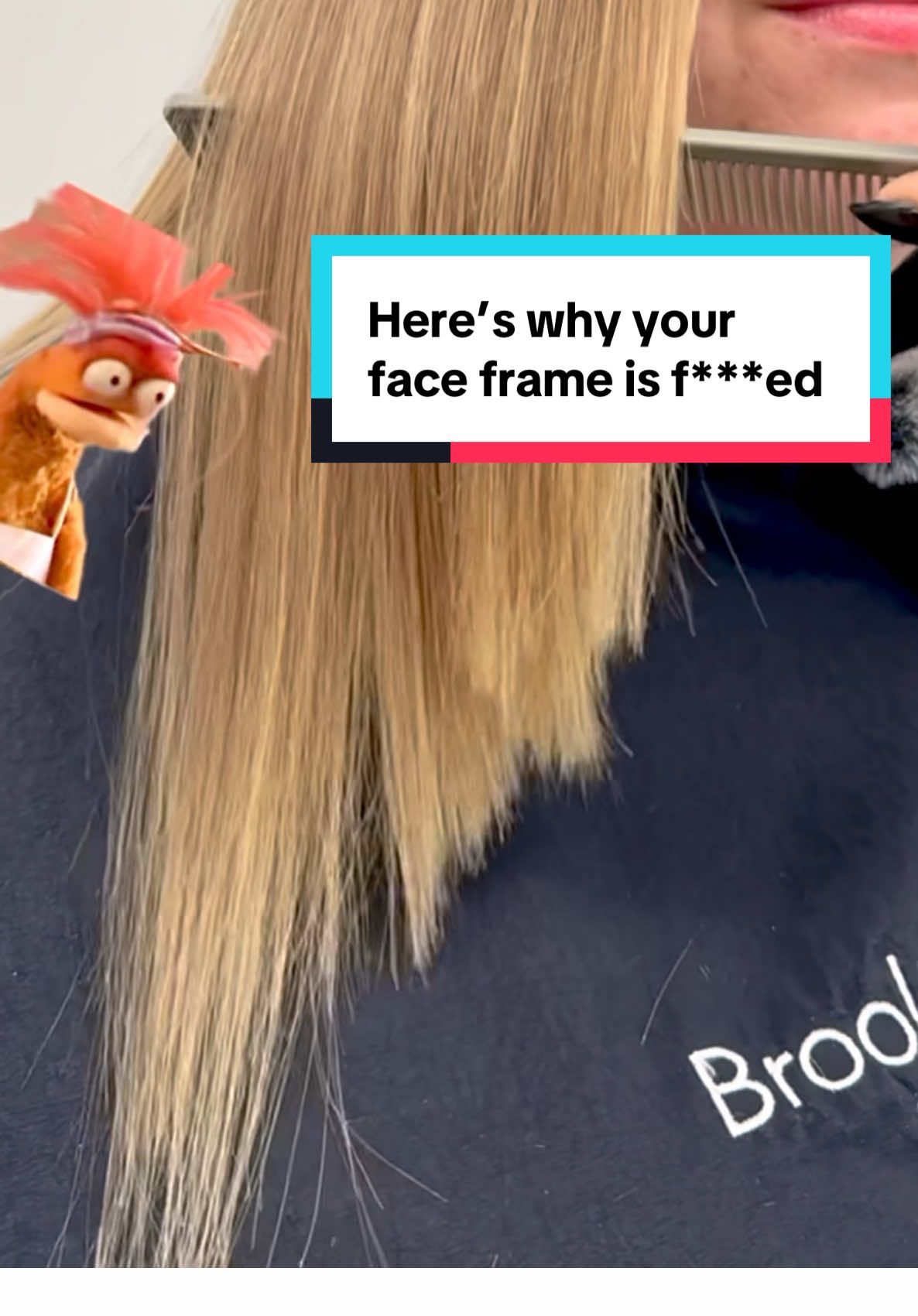 First, shoutout to @lindameatonetty for letting me cut the grossest initial face frame on you in the name of education 🥹🙌  Second, if you’re struggling to get your face frame even, it might be due to hairline drama, so try working WITH the hairline - mirroring it in your sections & also cutting it where it lives at natural fall instead of holding it in your fingers.  Shears: @fancyscissors 7” swivels  Iron: @babylissprousa nano titanium flat iron 