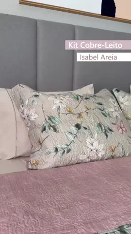 Kit Cobre Leito Isabel Areia 3 Peças - Colcha Boutis Dupla Face com Porta Travesseiro Aba Americana #cobreleito #colcha #foryou #foryoupage #videoviral  @suzydecor2 