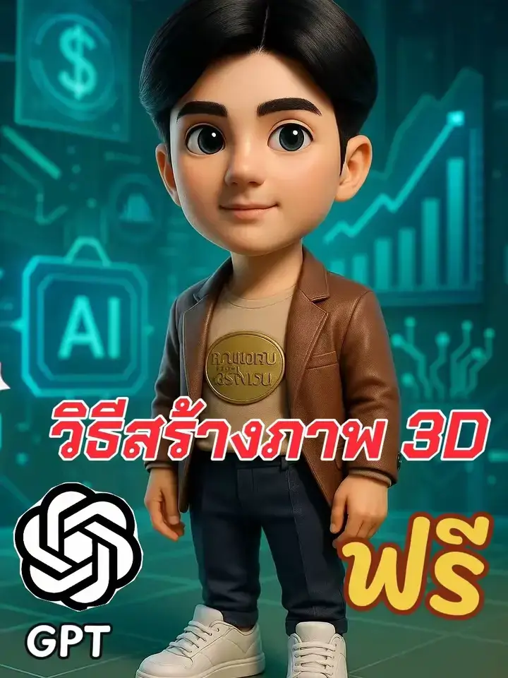 ทำ Art Toy 3D ด้วยการใช้ GPT  ผมสรุปเป็นคู่มือสอนแบบง่าย ๆ เอาไปทำคอนเทนต์ได้เลยครับ 👇😊 🧩 วิธีสร้าง Art Toy 3D ด้วย GPT  1. โหลดแอป Chat GPT  มานะคับ  2.เข้าโปรแกรมใช้งาน 3.เลือกรูปภาพที่เราต้องการให้ทำเป็นภาพ 3D 4.อธิบายหรือบรรยายลงในภาพว่าต้องการให้ภาพออกมาแบบไหน  5.ถ้าคิดไม่ออก👉   ขอไอเดียจาก GPT → พิมพ์ว่า “ช่วยออกแบบตัวละคร Art Toy 3D เท่ ๆ”สวย ให้หน่อย   6.กดส่งภาพ รอ app สร้างภาพให้ แค่นี้ก็ได้ภาพสวยๆหล่อๆ คมชัดแล้ว  🌟ตัวอย่างในภาพการ์ตูน (รูปในโทรศัพท์เรา)👇💚 สร้างภาพนี้เป็น art toy 3 D มีตัวละครเหมือนรูปที่ส่งไปให้ ตาโต จมูกโด่งๆ หล่อๆ  เสื้อผ้ากางเกงเอาแบบเดิม  ที่ส่งไปให้เลย  เหมือนคนรวยเรียบหรู ตรงกลางเสื้อเขียนว่า 