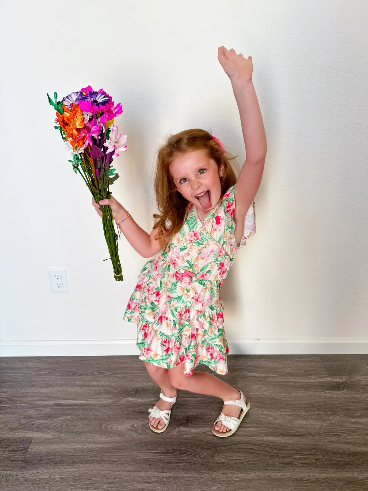 Charlotte is ready to dance the night away at her Daddy Daughter Dance tonight 🌺 #fyp #sourpatchkids #MomsofTikTok #crazy #dance 