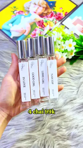 Combo 4 chai nước hoa nữ thơm dai dịu nhẹ 99k miễn ship hôm nay #emchintaphoa #xuhuong #xh #nuochoanu 