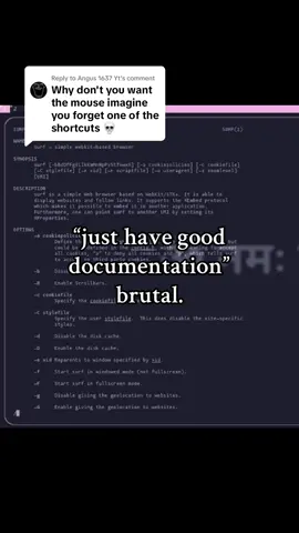 Replying to @Angus 1637 Yt basically live in man pages #Tech #techtok #linux #unix #suckless 
