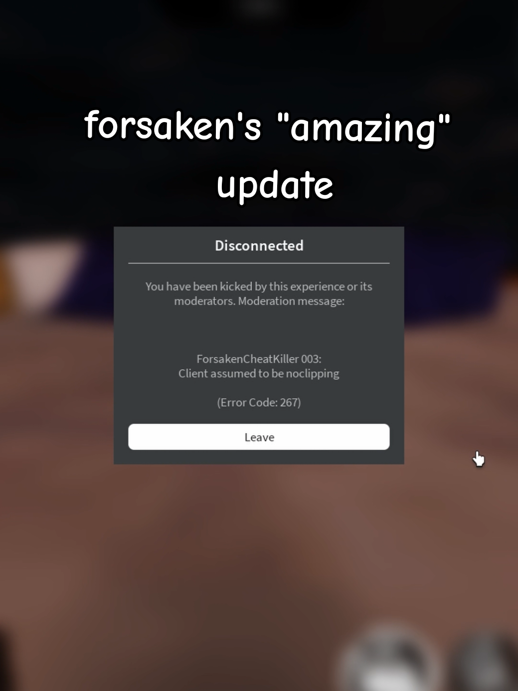 forsaken players be grateful challenge: impossible. jokes aside the update was actually so mid. #forsaken #forsakenupdate #forsakenslasher #forsakenroblox #robloxforsaken 