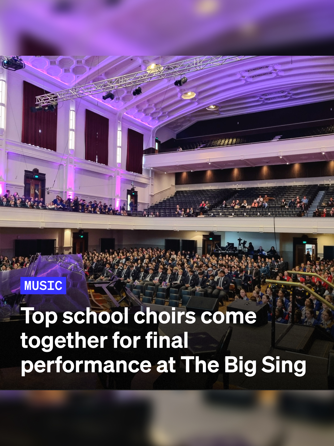 Nearly 1000 young singers from across the motu came together to close off The Big Sing 2025 with a rendition of 'I Will Lift Up Mine Eyes', composed by Chris Artley. #rnz #aotearoa #nz #bigsing #choir #choirtok #fyp