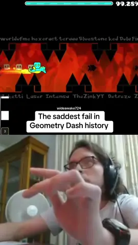 The saddest fail in geomeetry dash history. Flamewall 99% by cuatrocientos #geometrydash #gd #wideawake724 #flamewall #cuatrocientos 