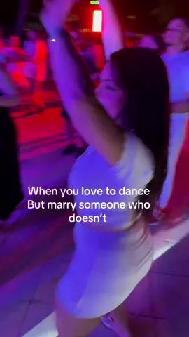 Well at least he’s like my personal body guard 🤣 #oppositesattract #marriedlife #marriedlifehumor #ilovetodance #allwhiteparty 