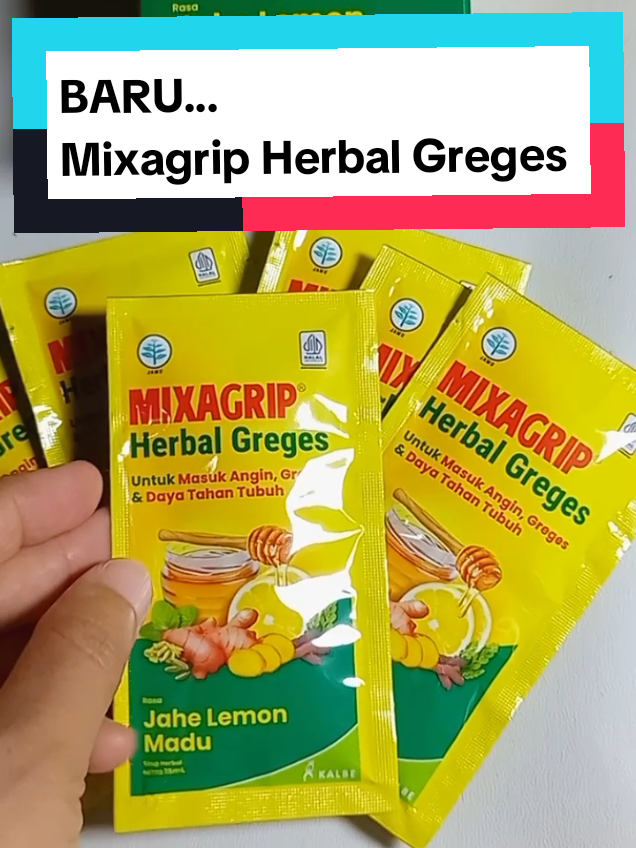 Baru..Mixagrip Herbal Greges, untuk: Masuk angin, Greges & Daya Tahan Tubuh #mixagrip #mixagripherbalgreges #tiktokshop 