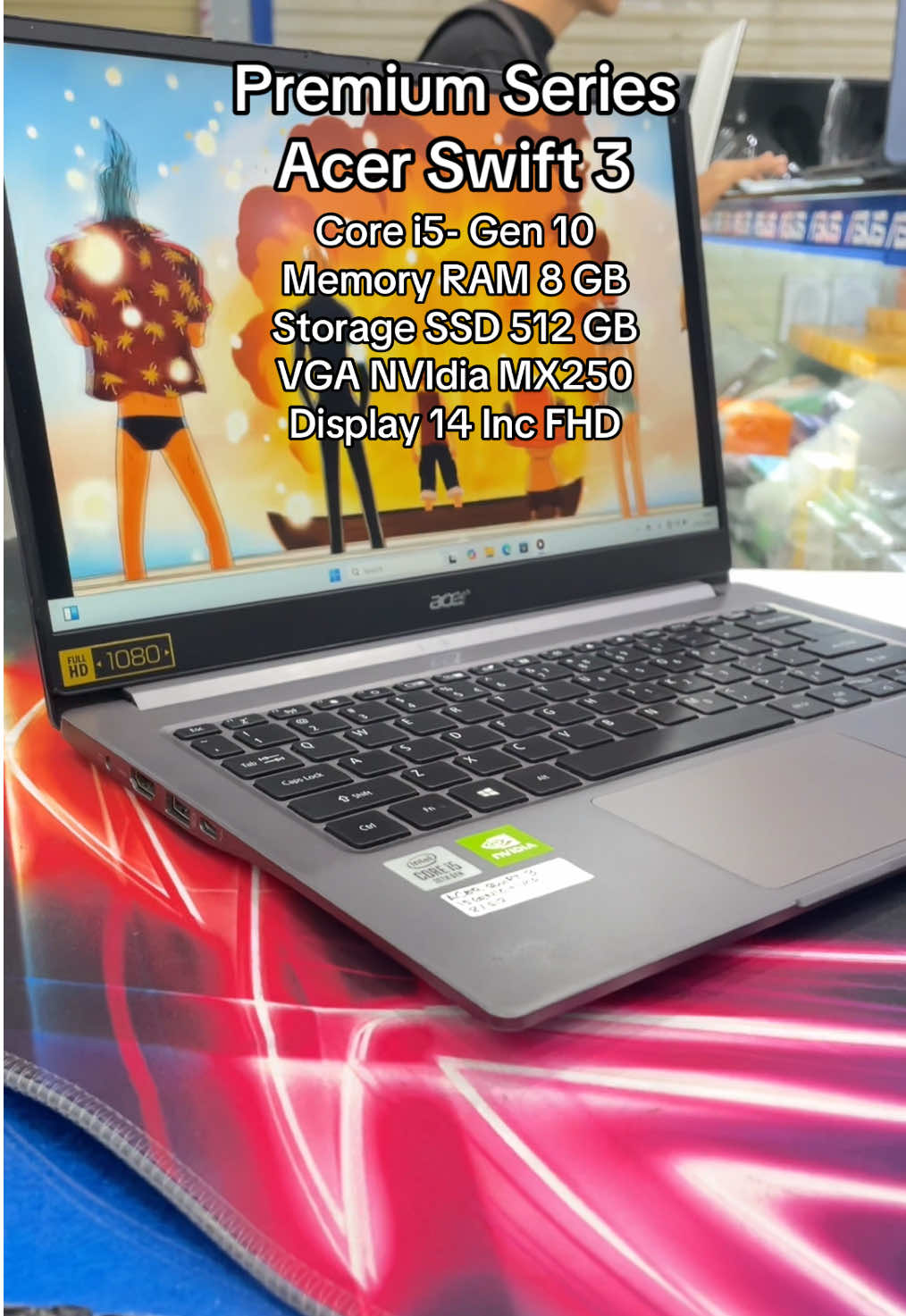Premium Series  Harga : 5.399.000 ACER SWIFT 3 Spesifikasi : ✅CORE I5-GEN 10 ✅RAM 8 GB ✅SSD 512 GB ✅DISLPAY 14 INC FHD ✅BATRE NORMAL ✅VGA NVIDIA MX250 ✅PORT AMAN ⚙️ BERGARANSI  🟨 BISA CEK SEPUASNYA 🟨 BONUS MELIMPAH WA : 0812 2241 5335 IG : zonacomputerpadang Tiktok: zonacomputerpadang  Alamat : Plaza Andalas LT.2 No.104 Kota Padang  #laptopsecondmurah #acer #acerswift #secondlikenew #tiktok 