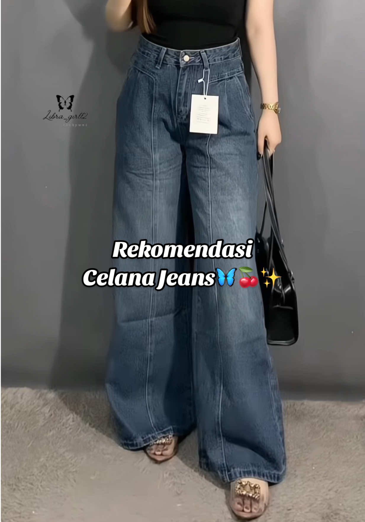 murah tapi bahannya tebel banget😍yakin ga nyesel deh punya celana yg 1 inih😍 #kulotjeans #jeanshighwaist #jeans 