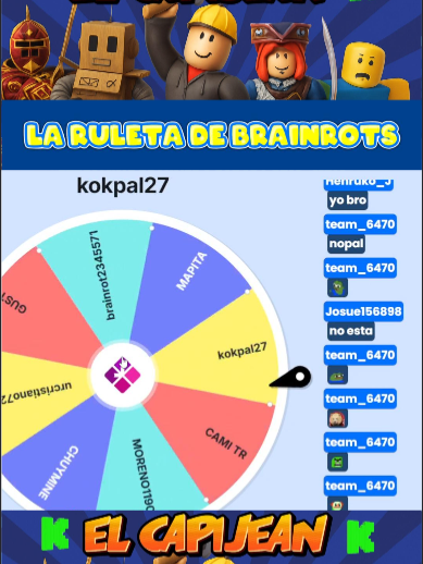REGALANDO BRAINROTS EN LA RULETA DE MI CANAL DE KICK ELCAPIJEAN 🤗💚 #robloxtiktok #robloxgames #teamsammy #tralalerotralala #sammy #BRAINROT #brainrot #robloxfyp #streamer #kick #kickperu #robloxclips