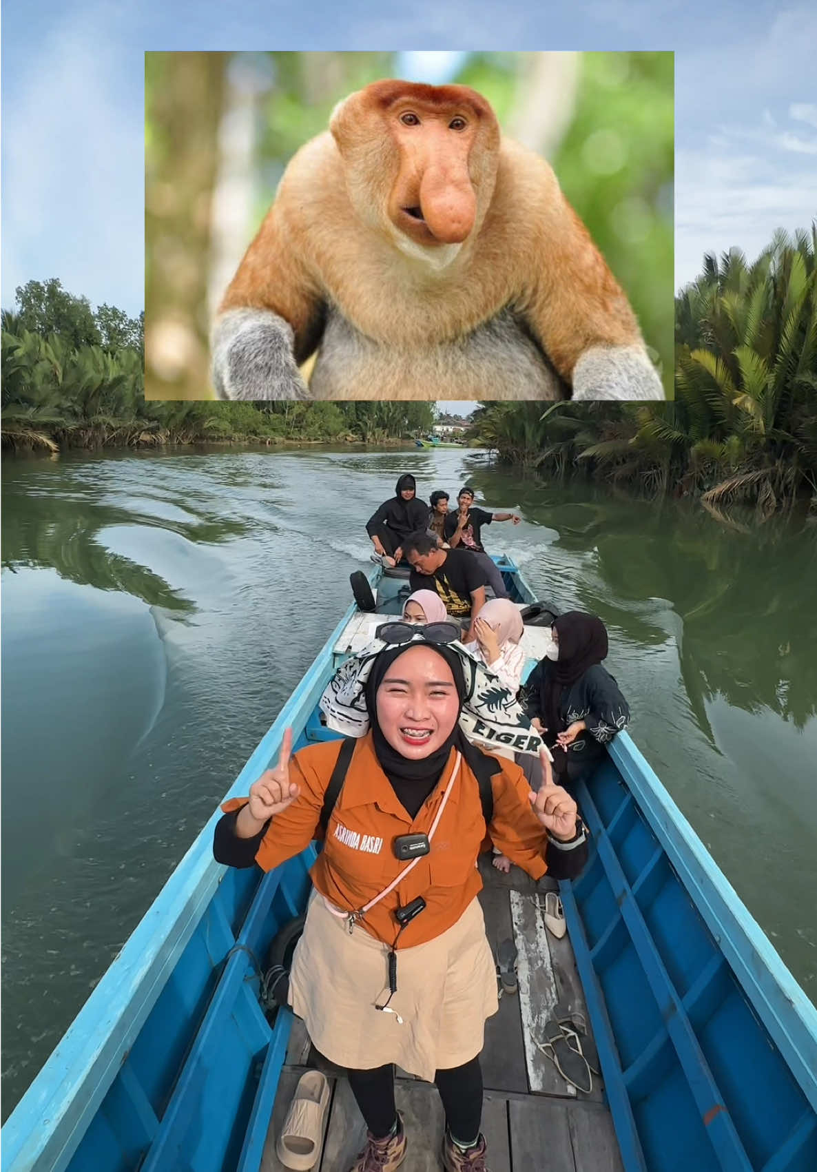 Pergi Ke Habitat Bekantan Kera Asli Dari KALIMANTAN cuma ada di sungai hitam samboja‼️mereka sudah hampir punah😭 #asrindabasrii #percobaanasrinda #jalanjalanasrinda 