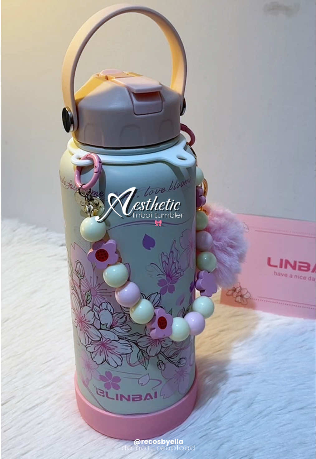 part 1303| OMG!! this tumbler is so pretty and cute!!🌸✨ @LINBAI Flask Store  #linbaiflask #tumbler #pinktumbler #cutetumbler #recosbyella🔎 