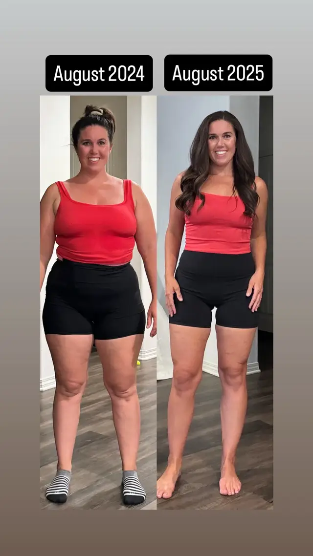 40+ pounds lighter… but more importantly I’m stronger and more confident! 💪✨ The journey isn’t over, but looking back at how far I’ve come in just a year makes me so proud. ❤️🔥🙌 I’m still kicking myself for not starting with @Alynn Botti sooner! ….but whatever.  🤪   Per usual for those asking…this was all commitment, diet, and exercise 🙌  #weightloss #fitnessjourney #momlife