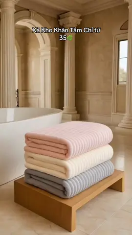 Khăn tắm sóng nước siêu dầy dặn, bền bỉ đang được trợ giá hời, mời các Bác Lên đơn #xuhuong #giadungtienich162 #khantamsongnuoc #khantam 