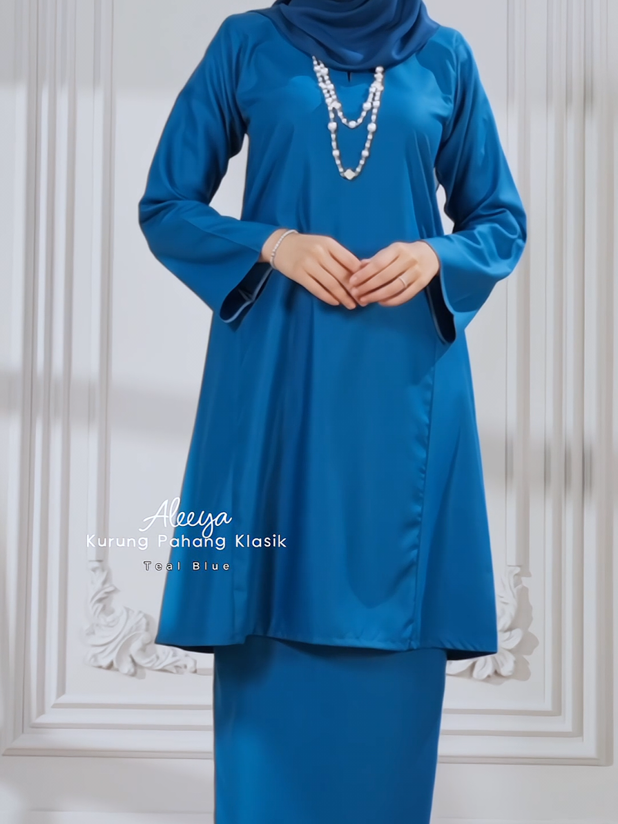 Replying to @khayranuha baju kurung pahang klasik berpesak kain kipas belakang in teal blue  #kurungpahang #kurungklasik #bajukurung #kurungmurah #kurungviral 