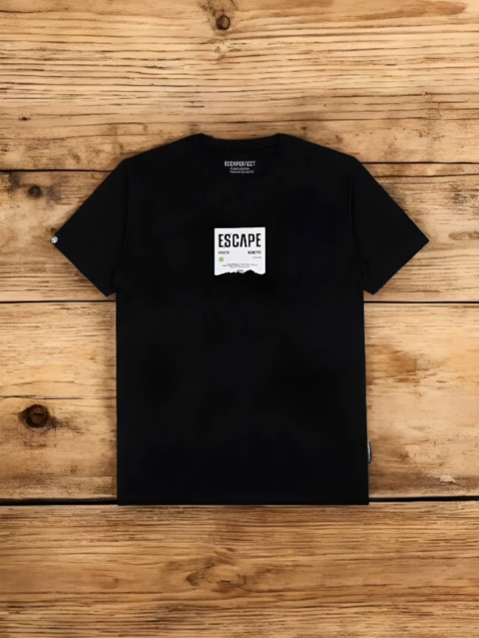 Escaperfect T-shirt Simple WordType black |Kaos Hitam Pria |size M-XXL Kaos Baju Pendek #kaoskatun #tshirt #kaosmurah #kaospria 