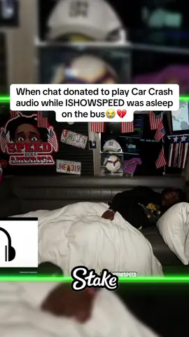 When chat donated to play Car Crash audio while ISHOWSPEED was asleep on the bus😭💔 #ishowspeed #speed #fyp  ishowspeed usa tour 