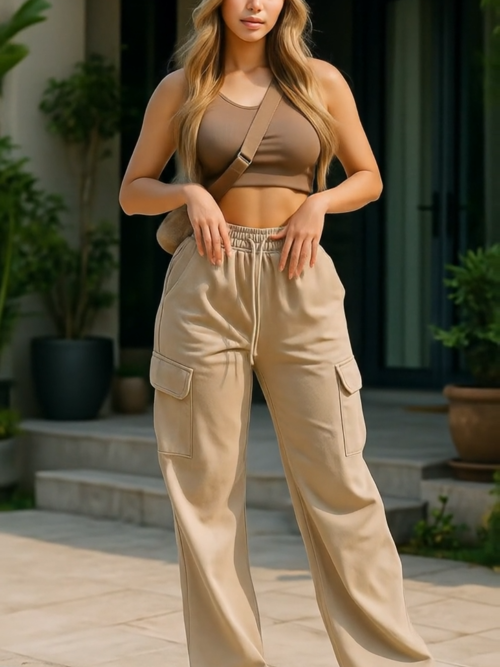 Celana Cargo Highwaist Jumbo. #celanacargowanita #celanahighwaist #celanakoreanstyle #celanawanitakekinian #celanakulotwanita 