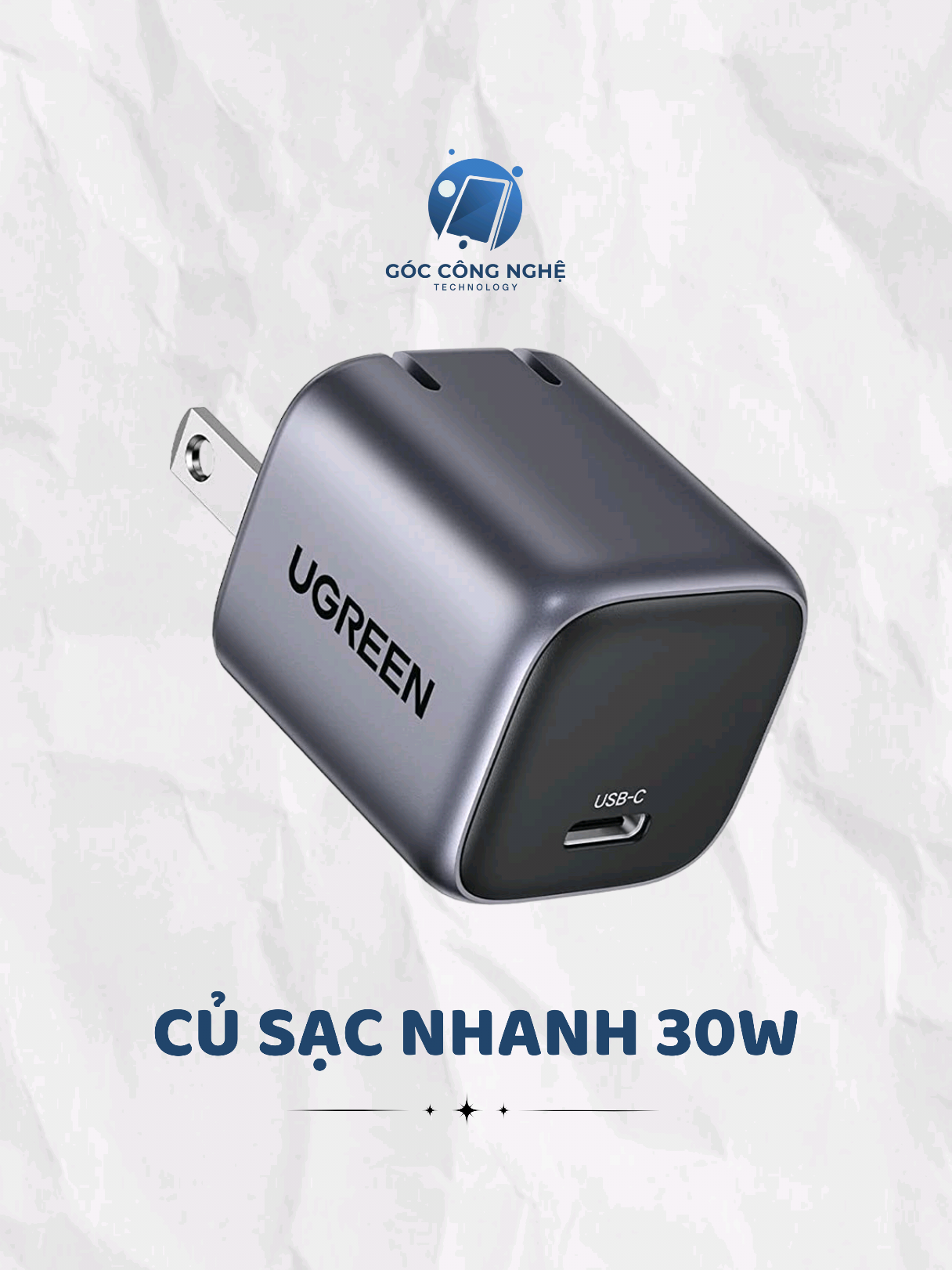 Sạc nhanh, gọn nhẹ, không nóng máy, củ sạc GaN Ugreen là lựa chọn đáng tiền cho người dùng #ugreen #sacnhanh30w #sac30w #phukiencongnghe 
