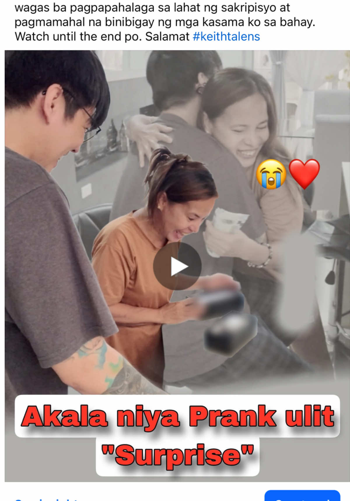 Akala niya Prank nanaman 🙄😆🥰🥰 #keithtalens 
