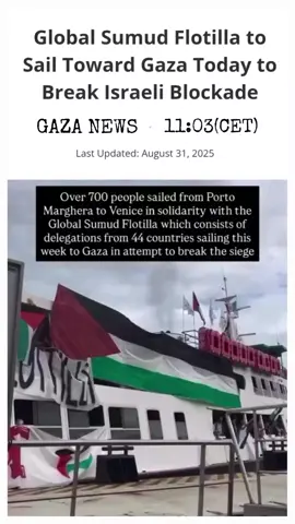 The largest civilian and humanitarian fleet since the Israeli blockade of Gaza began is set to sail to the Palestinian enclave today from Barcelona, as Israel continues to block aid from entering the territory for over five months, with the IPC officially declaring a famine in Gaza. The Global Sumud Flotilla will be the “biggest attempt ever to break the illegal Israeli siege over Gaza”, said Swedish activist Greta Thunberg, who is part of the flotilla’s steering committee and will be on board. In addition to the ships leaving Spain today, dozens of other vessels are expected to leave Tunisian and other Mediterranean ports on September 4, said Thunberg, who was previously abducted by Israeli forces and deported from Israel after taking part in a Gaza aid flotilla mission. As well as Thunberg, the flotilla will include activists from several countries, European lawmakers, and public figures such as former Barcelona Mayor Ada Colau. “We understand that this is a legal mission under international law,” said left-wing Portuguese lawmaker Mariana Mortagua, who will join the mission. The Global Sumud Flotilla is the largest civilian and humanitarian fleet ever to sail for Gaza, prepared within the shortest time frame in history, and formed through the unprecedented union of four major grassroots movements, organizers and participants of the Freedom Flotilla Coalition, the Global March to Gaza, the Sumud Convoy, and the Asian Sumud Nusantara. This coalition brings together thousands of individuals from across the globe, including lawyers, doctors, nurses, journalists, parliamentarians, and human rights defenders. “Together, we embark on a mission to deliver life-saving aid directly to the population of Gaza, and to challenge an unlawful blockade that constitutes one of the gravest crimes under international law,” Melanie Schweizer, a lawyer and member of the Steering Committee of the Global Sumud Flotilla, said. The Freedom Flotilla Coalition has, since 2006, organised ships to sail toward Gaza in an effort to break Israel’s illegal siege. Some vessels succeeded, others were intercepted by Israeli forces, and one in 2010 was attacked with lethal force, resulting in the killing of ten participants. The Global March to Gaza mobilised in March 2025 and brought over 4,000 participants from across the world to Cairo to march to Gaza’s Rafah city. Simultaneously, the Sumud Convoy gathered participants from Algeria, Libya, Morocco and Tunisia and organized buses to join the Global March. The march and convoy were violently obstructed, with hundreds detained by Egyptian authorities. The initiatives, however, proved that international civil society is ready to act en masse in solidarity with the people of Palestine. This was cemented by the formation of the Asian Sumud Nusantara, which expanded the network even further, “demonstrating that resistance to genocide is not confined to one region but reaches around the world.” “The situation in Gaza is catastrophic,” Schweizer said. “The Global Sumud Flotilla is a peaceful and humanitarian mission. It carries not only food and medicine, but also the hope of millions: That humanity will prevail over indifference.”