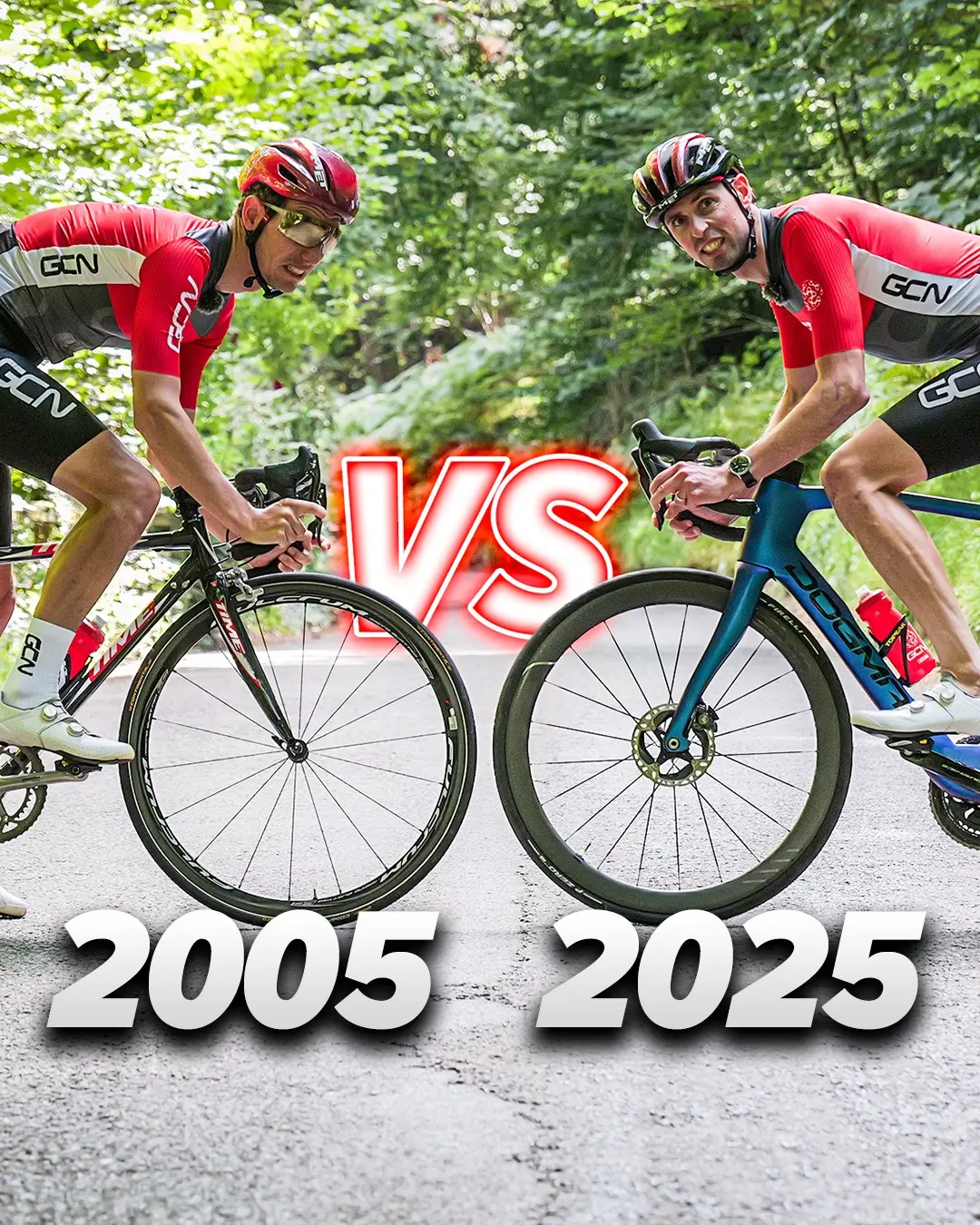Retro legend vs. modern superbike! 🔥 We got our hands on a genuine 2005 Quick-Step team edition Time VXRS, a bike from a truly iconic era of cycling. But can its legendary ride quality and classic looks hold a candle to 20 years of technological progress? 📺 Link in Bio! 📺 #retrobike