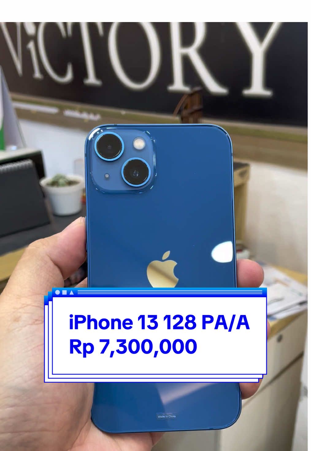 iPhone 13 128 iBox Blue Rp 7,300,000 #iphone13 #iphone13second #iphone13ibox #kreditiphone #iphonetangcity @iPhone Victory tangcity mall 
