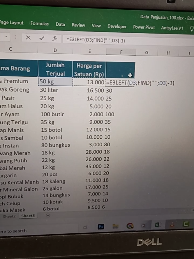 KOMBINASI RUMUS EXCEL UNTUK PERKALIAN ANGKA SATUAN DENGAN HARGA #tipsexcel #bukuexcel #belajarexcel 