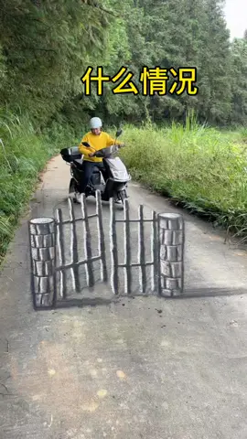 在马路上画个门，路人看到会有啥反应#3d#fyp 