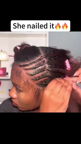 She nailed it🔥🔥#explorepage #naturalhairstyles #hairjourney #4chair #blackgirlmagic #fypage 