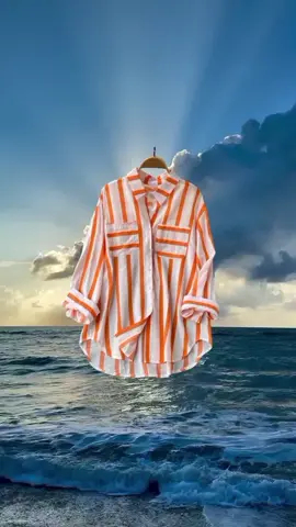 Kemeja Berjalur, Lengan Panjang, Panjang Setengah Baju Serba Guna Gaya Korea Baju Longgar Kasual Ketibaa Baru #kemeja #kemejawanita #fashion #casual #fyp 